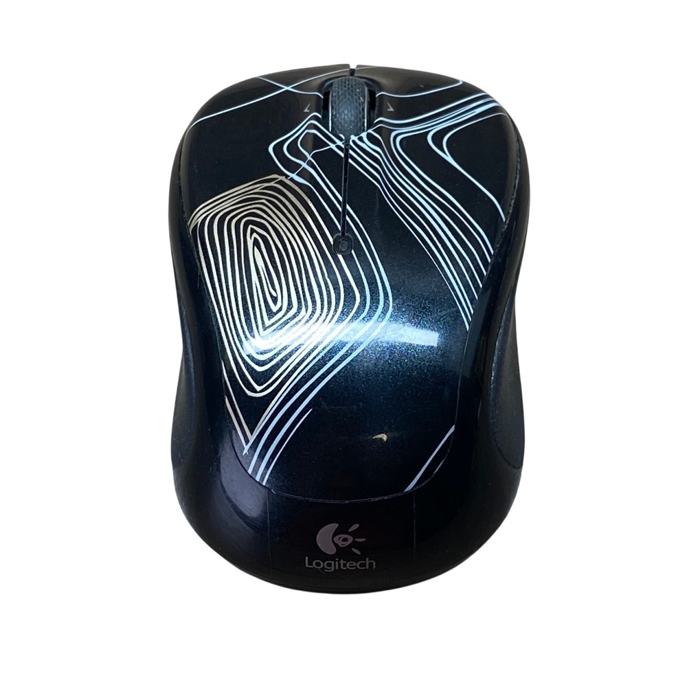 Logitech M325 Wireless Optical Mouse Black Patterned M-R0021 Tested No Dongle